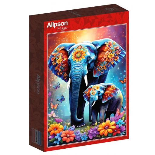 Puzzle de Animales 1000 Piezas Alipson 50154 ELEFANTES , Colección Amor Maternal [1]
