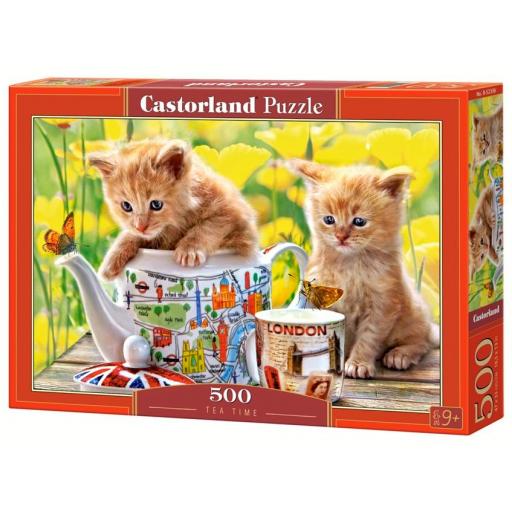 Puzzle de Gatos y Gatitos 500 Piezas Castorland 52356 LA HORA DEL TE [1]