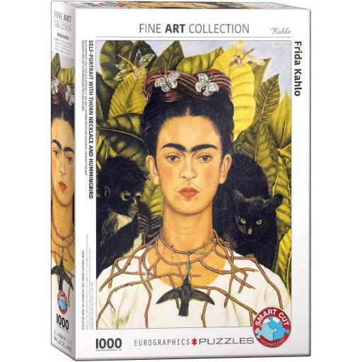 Puzzle de Arte 1000 Piezas EuroGraphics 6000-0802 AUTORRETRATO CON COLLAR DE ESPINAS Y COLIBRI , de Frida Kahlo [1]