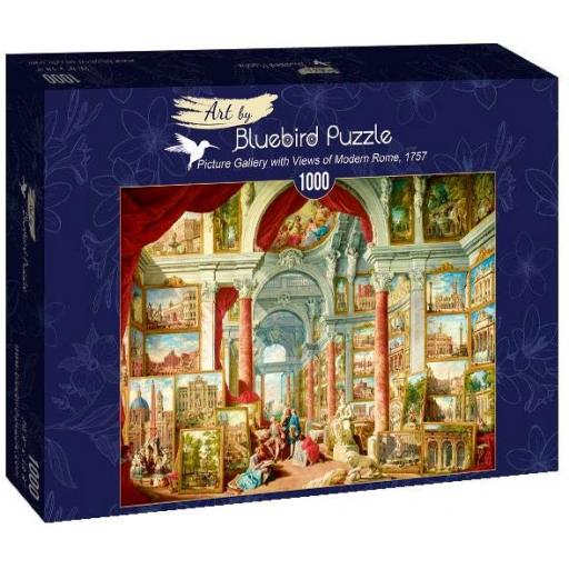 Puzzle 1000 Piezas Bluebird 60075 GALERIA DE CUADROS CON VISTAS DE LA ROMA MODERNA , de Panini [1]