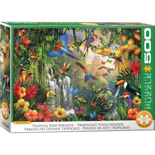 Puzzle Senior de Pajaros 500 Piezas Grandes XXL EuroGraphics 6500-6006 PARAISO DE AVES TROPICALES [1]