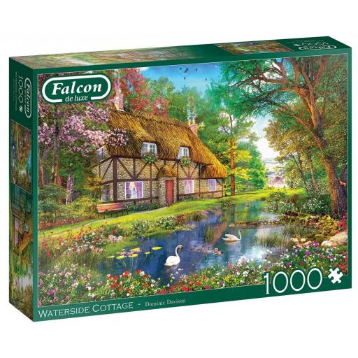 Puzzle de Casas de Campo y Cottages 1000 Piezas Falcon 11350 CABAÑA JUNTO AL LAGO , de Dominic Davison [1]