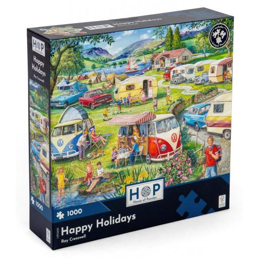 Puzzle de Campings y Acampadas 1000 Piezas House Of Puzzles HP0298 FELICES VACACIONES [1]