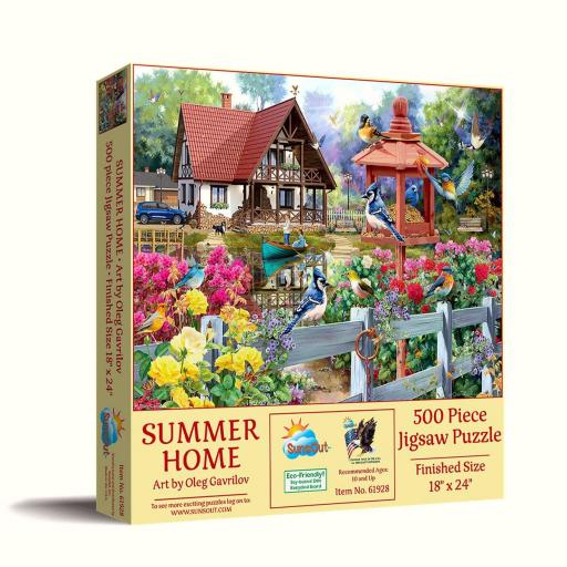 Puzzle Senior Casas y Jardines 500 Piezas Grandes SunsOut 61928 CASA DE VERANO [1]