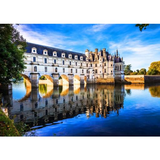 Puzzle de Castillos del Valle del Loira de Francia 1500 Piezas Bluebird 70272 CASTILLO DE CHENONCEAU