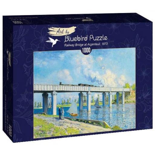 Puzzle de Claude Monet , EL PUENTE DEL FERROCARRIL EN ARGENTEUIL 1000 Piezas Bluebird 60038 [1]