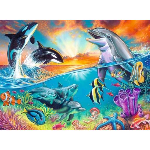 Puzzle Infantil de Delfines y Fondos Marinos 200 Piezas XXL Ravensburger 12900 HABITANTES DE LOS MARES [0]