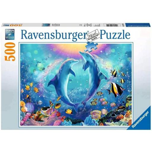 Puzzle 500 Piezas Ravensburger 14811 DELFINES BAILANDO [1]