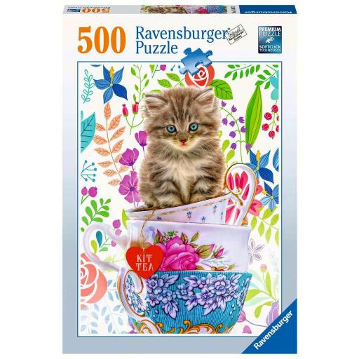 Puzzle de Gatos y Gatitos 500 Piezas Ravensburger 15037 GATITO EN TAZA [1]