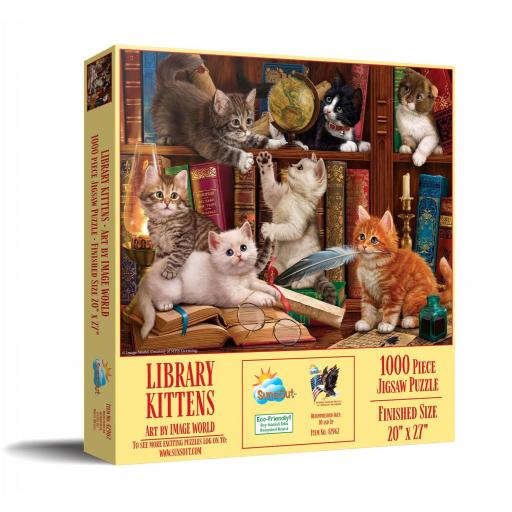 Puzzle de Gatos 1000 Piezas SunsOut 42962 GATITOS DE BIBLIOTECA [1]