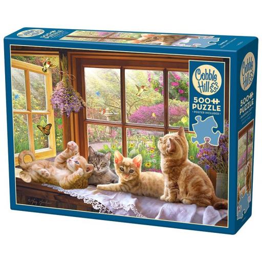 Puzzle Senior Gatos y Gatitos 500 Piezas Grandes XXL Cobble Hill 45082 RAYO DE SOL [1]