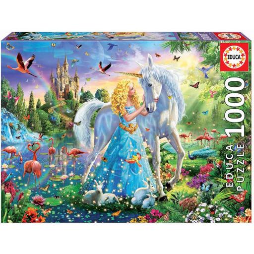 Puzzle Fantasía de Hadas 1000 Piezas EDUCA 17654 LA PRINCESA Y EL UNICORNIO [1]