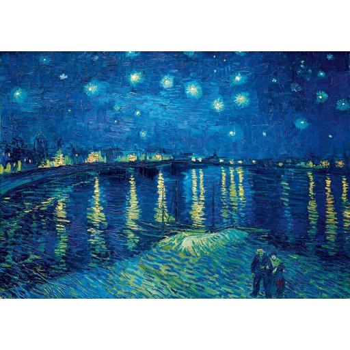 Puzzle de la Pintura NOCHE ESTRELLADA SOBRE EL RODANO de Vincent Van Gogh de 1000 Piezas Bluebird 60002