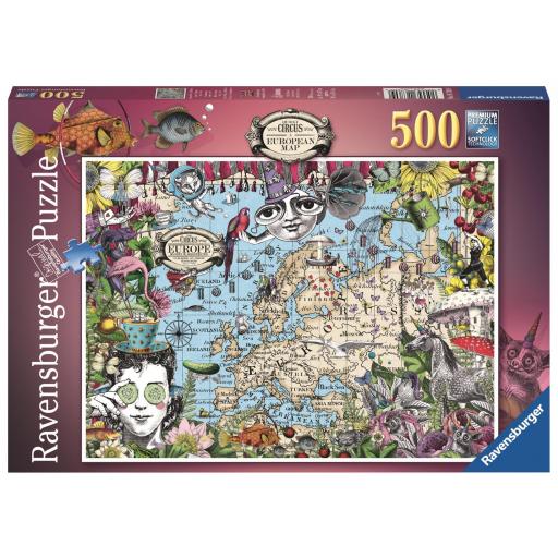 Puzzle de Mapas de Europa 500 Piezas Ravensburger 16760 MAPA EUROPEO , CIRCO PECULIAR [1]