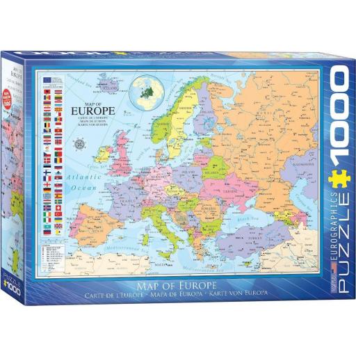 Puzzle Educativo Mapas del Mundo 1000 Piezas Eurographics 6000-0789 MAPA POLITICO DE EUROPA [1]