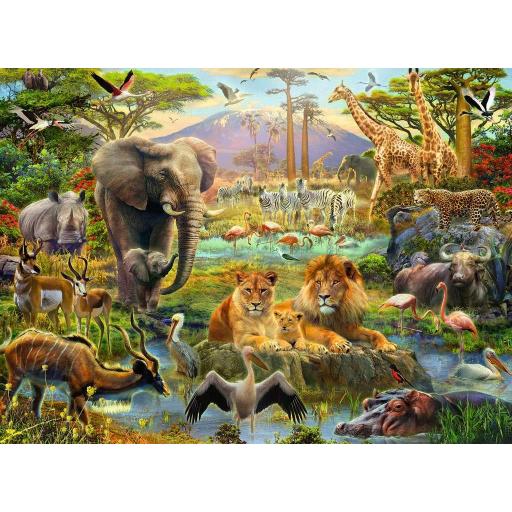 Puzzle Infantil 200 Piezas XXL Ravensburger 12891 ANIMALES DE LA SABANA AFRICANA