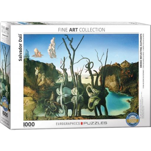 Puzzle de SALVADOR DALI de la Pintura CISNES QUE SE REFLEJAN COMO ELEFANTES 1000 Piezas Eurographics 6000-0846 [1]