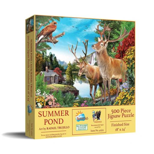 Puzzle Senior de Animales 500 Piezas Grandes SunsOut 42313 ESTANQUE DE VERANO [1]