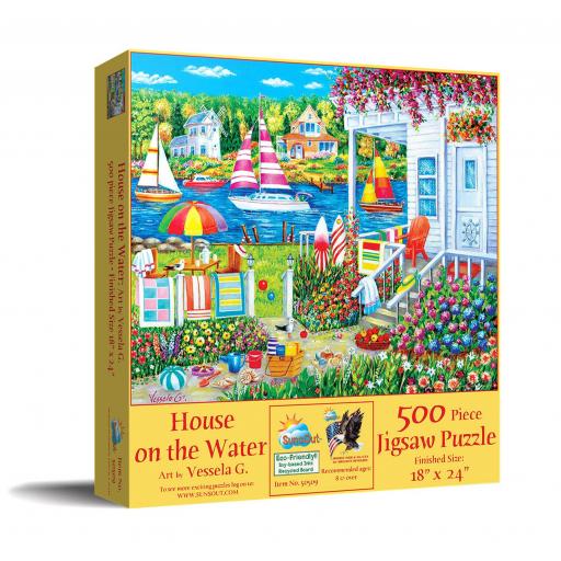 Puzzle Senior 500 Piezas Grandes SunsOut 50509 CASA EN EL AGUA  [1]