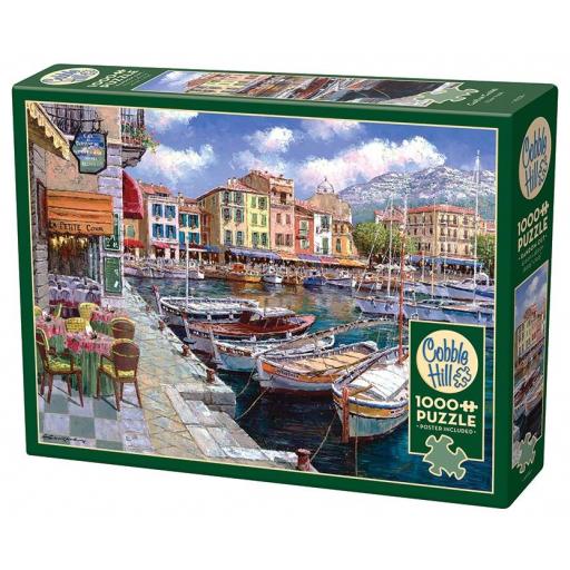 Puzzle Paisajes Costeros y Marinos 1000 Piezas Cobble Hill 40238 CAFE EN CASSIS , FRANCIA , de Sam Park [1]
