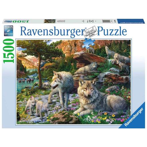 Puzzle de Animales Salvajes 1500 Piezas Ravensburger 16598 LOBOS EN PRIMAVERA [1]