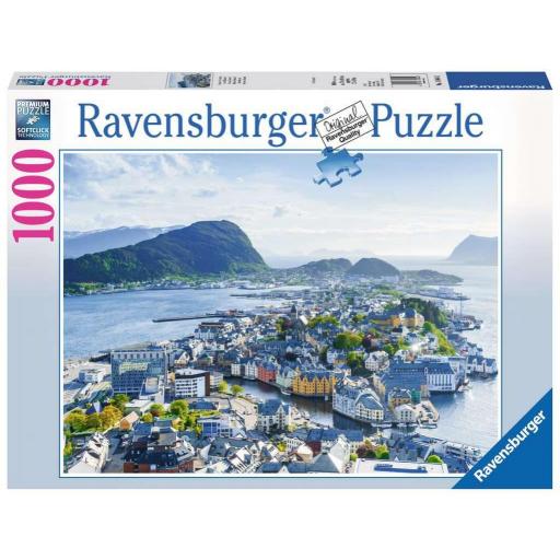 Puzzle de Paisajes de Escandinavia 1000 Piezas Ravensburger 19844 VISTA SOBRE ALESUND , NORUEGA [1]