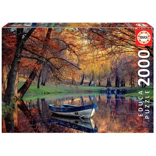 Puzzle de Paisajes de Otoño 2000 Piezas EDUCA 19275 BARCA EN EL LAGO [1]