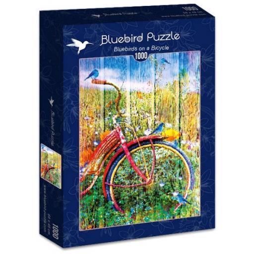 Puzzle 1000 Piezas Bluebird 70300 PAJAROS AZULES EN UNA BICICLETA [1]