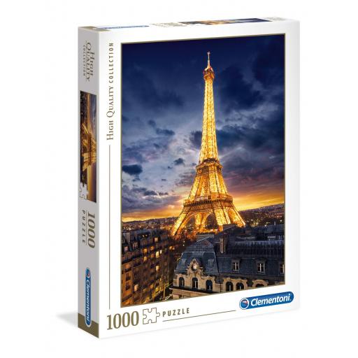 Puzzle de Paris 1000 Piezas Clementoni 39514 LA TORRE EIFFEL DE NOCHE, PARÍS [1]