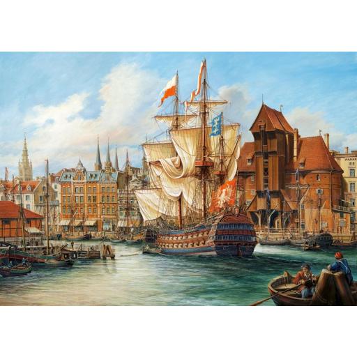 Puzzle de Arte Naval 1000 Piezas Castorland 102914 EL VIEJO PUERTO DE GDANSK , POLONIA