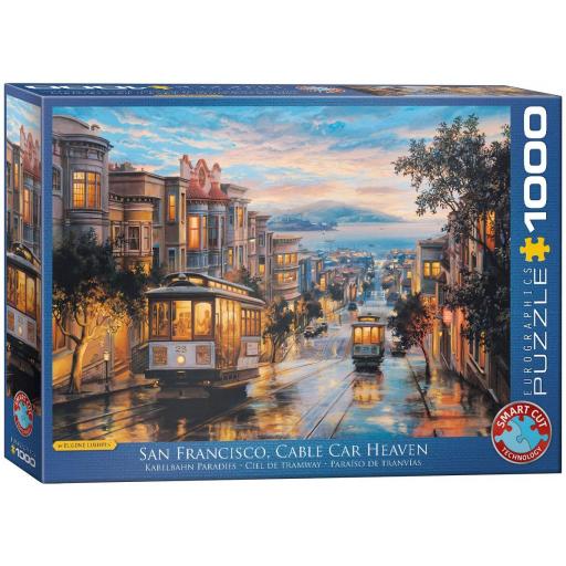 Puzzle 1000 Piezas EuroGraphics 6000-0957 EL PARAISO DE LOS TRANVIAS , SAN FRANCISCO , de Eugene Lushpin [1]