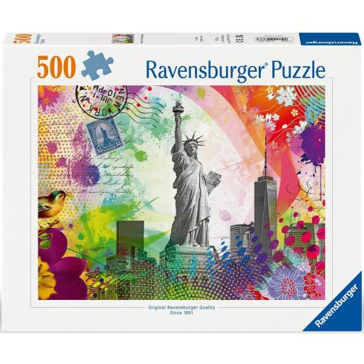 Puzzle de Viajes 500 Piezas Ravensburger 12000368 POSTAL DE NUEVA YORK [1]