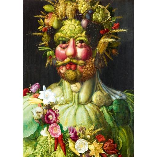 Puzzle de la Pintura Retrato RODOLFO II EN TRAJE DE VERTUMNO de G. ARCIMBOLDO de 1000 Piezas Bluebird 60074