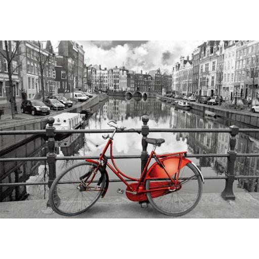 Puzzle Blanco y Negro 1000 Piezas EDUCA 14846 LA BICICLETA ROJA , AMSTERDAM