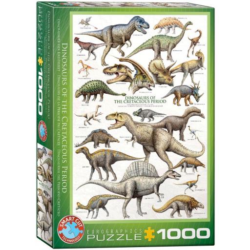 Puzzle Educativo de Ciencias Naturales 1000 Piezas EuroGraphics 6000-0098 DINOSAURIOS DEL PERIODO CRETACEO [1]