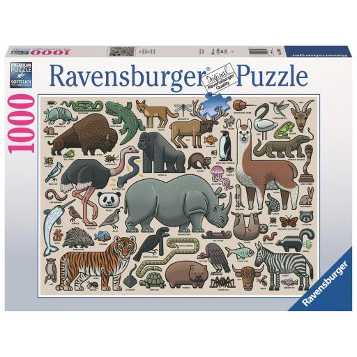 Puzzle Educativo de Animales 1000 Piezas Ravensburger 16807 ANIMALES SALVAJES [1]