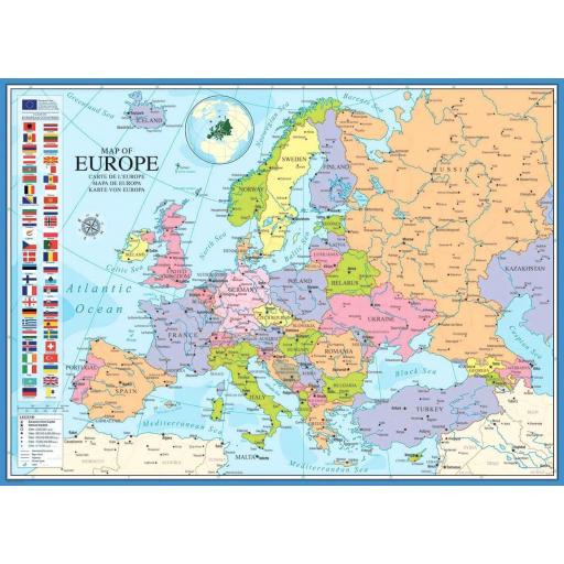 Puzzle Educativo Mapas del Mundo 1000 Piezas Eurographics 6000-0789 MAPA POLITICO DE EUROPA