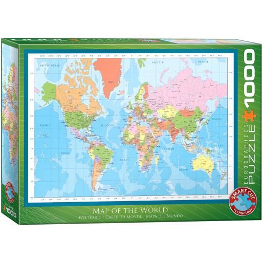 Puzzle Educativo Mapas y Geografia 1000 Piezas EuroGraphics 6000-1271 MAPA DEL MUNDO MODERNO [1]
