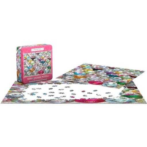 Puzzle en Cajas Metalicas 1000 Piezas EuroGraphics 8051-5314 LATA COLECCION DE TAZAS DE TE [2]