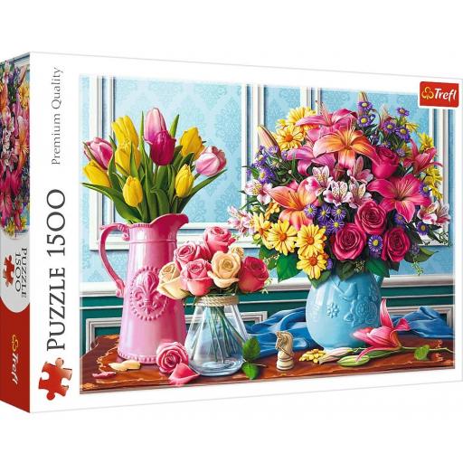 Puzzle de Floreros con Flores 1500 Piezas Trefl 26157 FLORES EN JARRONES [1]