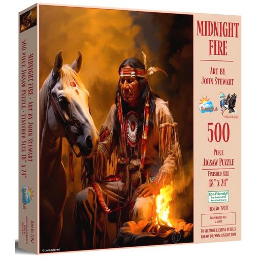 Puzzle Etnico Indios Americanos 500 Piezas Grandes SunsOut 77017 FUEGO DE MEDIANOCHE [1]