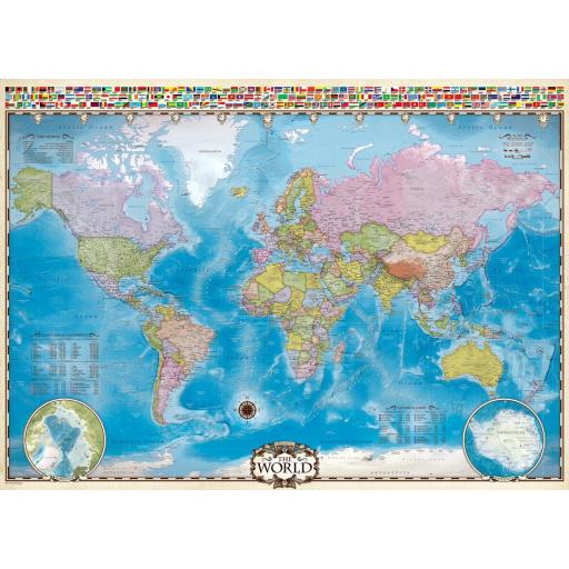 Puzzle Educativo Mapas y Geografia 1000 Piezas EuroGraphics 6000-0557 MAPA DEL MUNDO CON BANDERAS DE LOS PAISES