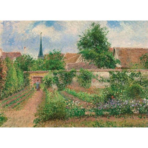 Puzzle 1000 Piezas EuroGraphics 6000-0825 HUERTA EN ERAGNY , MAÑANA DE CIELO CUBIERTO , de Camille Pissarro