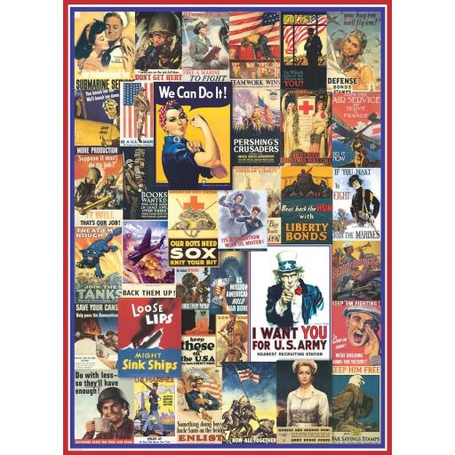 Puzzle Collage Retro Vintage 1000 Piezas EuroGraphics 6000-0937 CARTELES DE LA 1ª Y 2ª GUERRA MUNDIAL