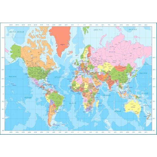 Puzzle Educativo Mapas y Geografia 1000 Piezas EuroGraphics 6000-1271 MAPA DEL MUNDO MODERNO