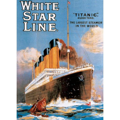 Puzzle Carteles Antiguos Retro Vintage 1000 Piezas EuroGraphics 6000-1333 WHITE STAR LINE - TITANIC [0]