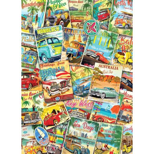 Puzzle Retro y Nostalgico 1000 Piezas EuroGraphics 6000-5628 COLLAGE DE CARTELES PUBLICITARIOS VINTAGE DE VIAJES 