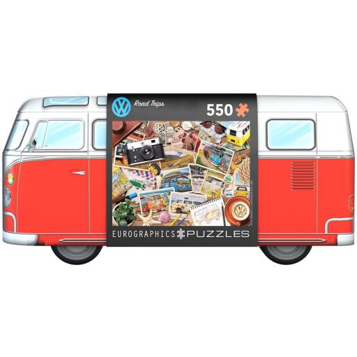 Puzzle en Cajas Metalicas 550 Piezas EuroGraphics 8551-5576 VIAJES POR CARRETERA CON VOLKSWAGEN - LATA FURGONETA VW BULLI