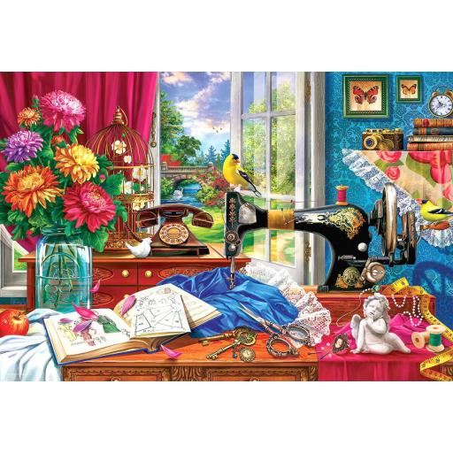 Puzzle en Cajas Metalicas 550 Piezas EuroGraphics 8551-5861 MAQUINA DE COSER - LATA DE RECUERDOS DE COSTURA [1]