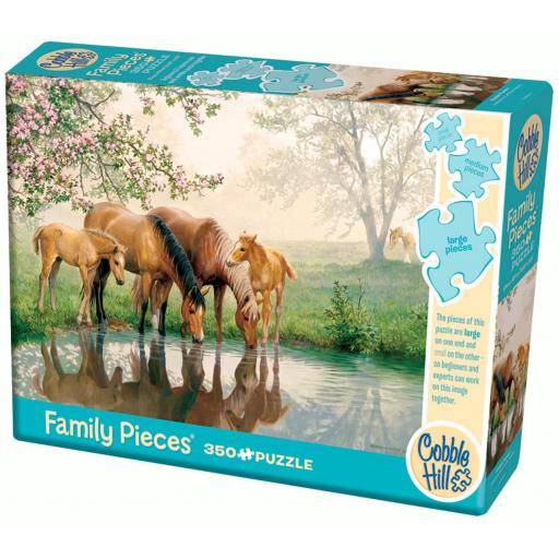 Puzzle Senior 350 Piezas Grandes XXL Cobble Hill 47025 FAMILIA DE CABALLOS [1]